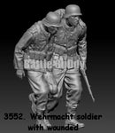 Wehrmacht grenadier with wounded comrades WWII