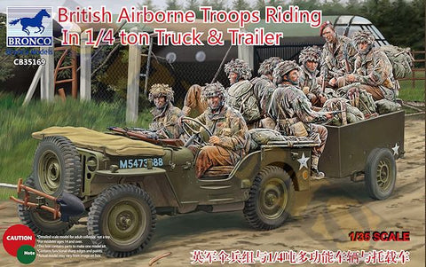 British Airborne Troops in 1/4 ton Truck & Trailer