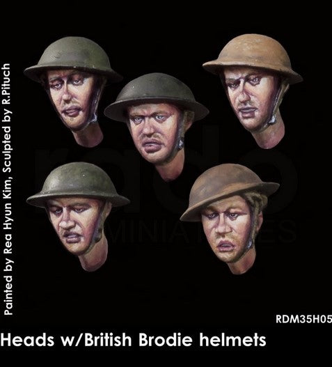 British heads with helmet WW II Exter Company